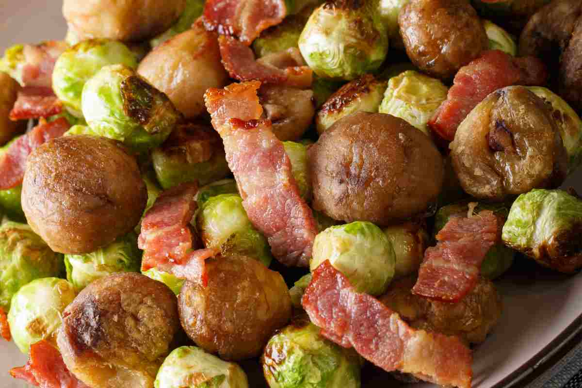 Cavolini alla pancetta con castagne