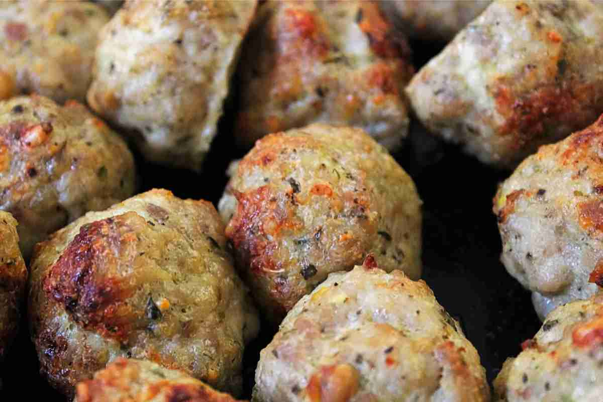 Polpette di tacchino al forno viste da vicino