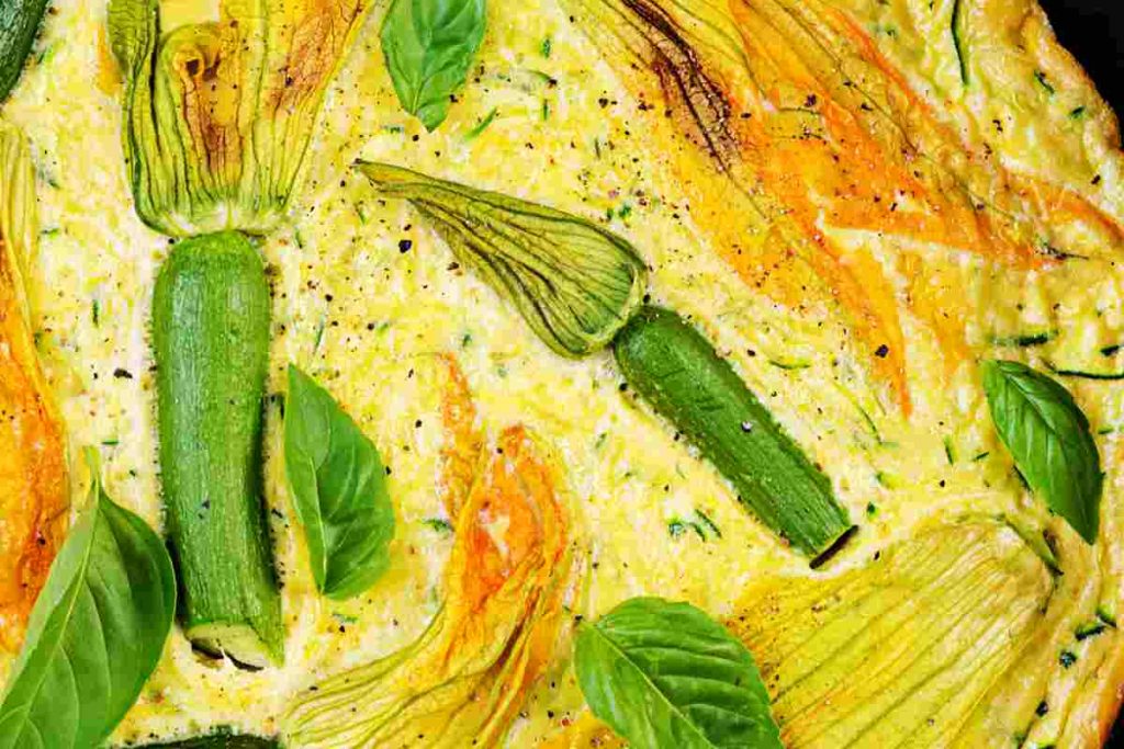 Frittata di fiori di zucca e zucchine