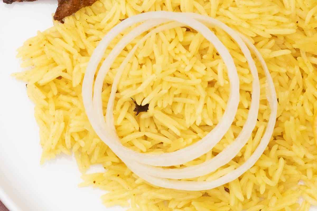 Riso Basmati al curry visto dall'alto