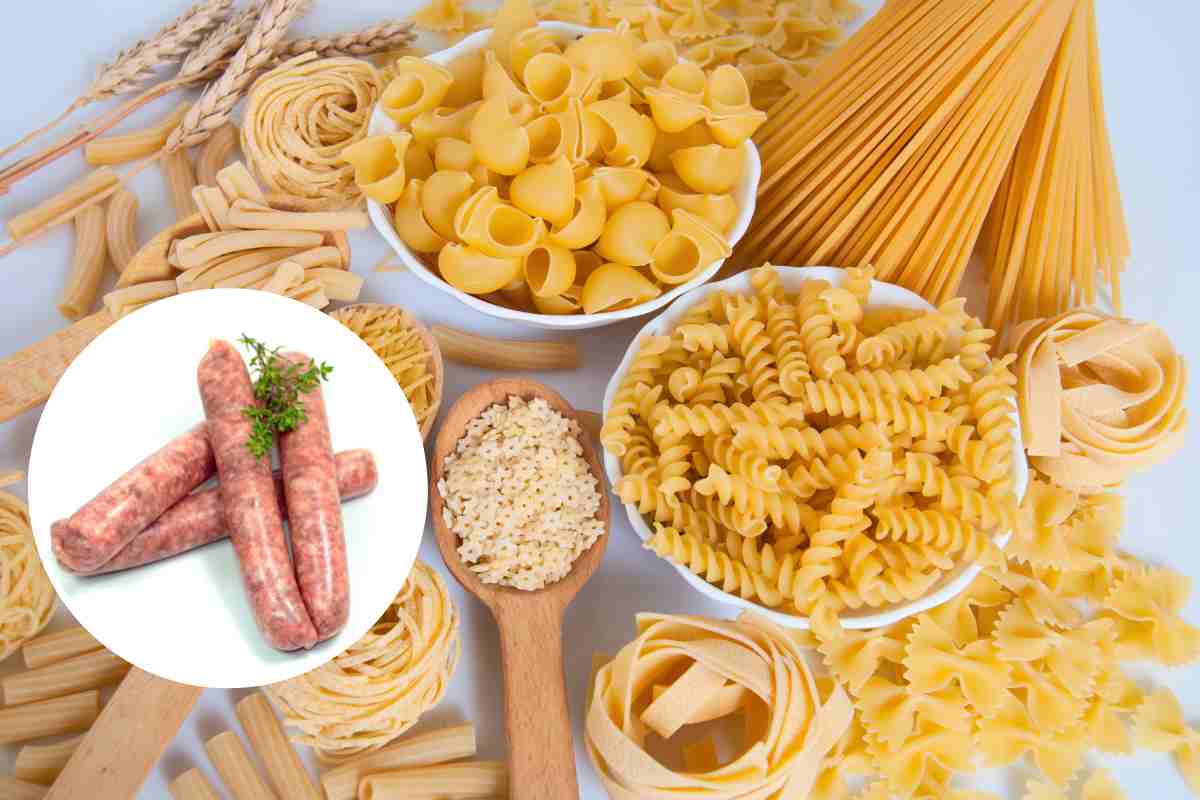 pasta svuotafrigo con salsiccia