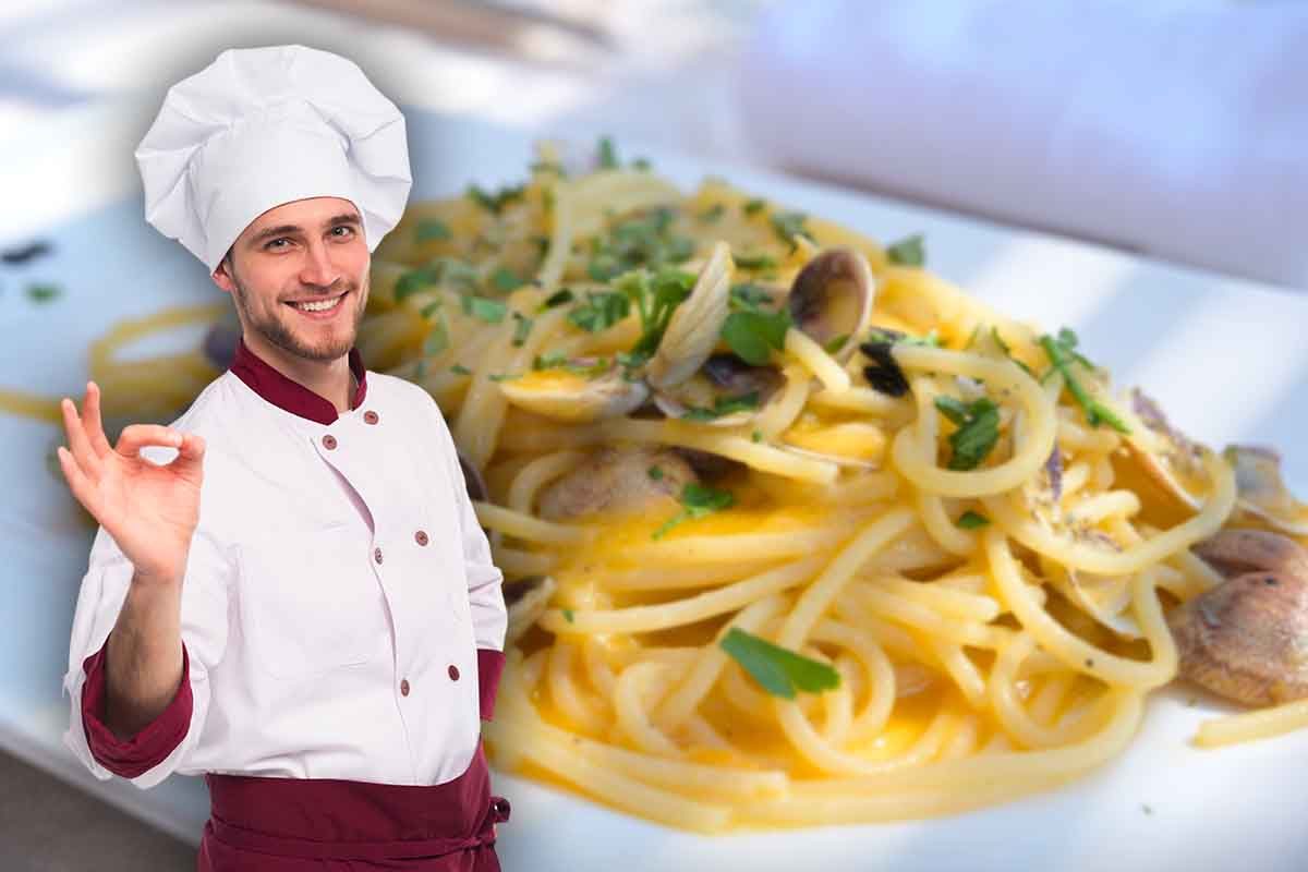 spaghetti alle vongole cremosi trucchetto