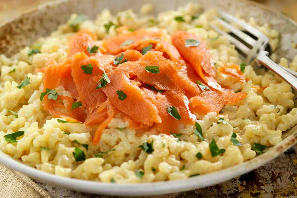 ricetta risotto al salmone