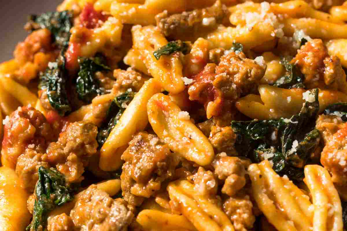 Cavatelli al ragù visti dall'alto