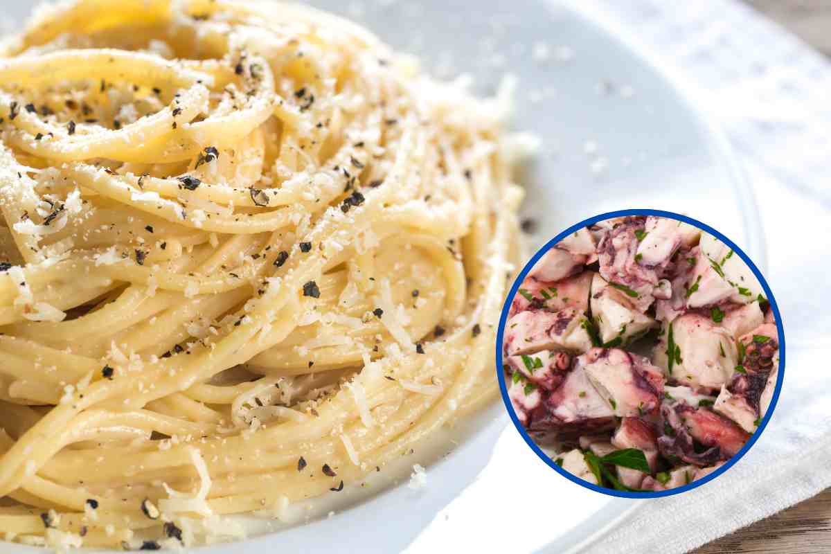 cacio e pepe con polpo ricetta