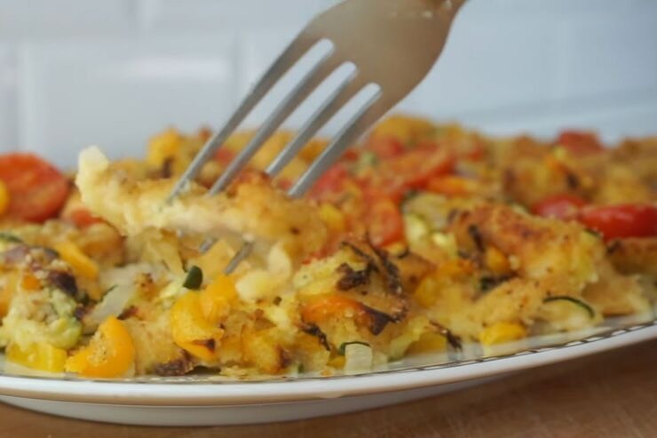 Ricetta straccetti di pollo panati con verdure