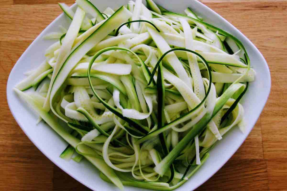 Zoodles appena fagliati