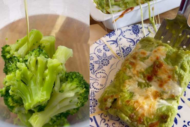 lasagna con broccoli formaggio e prosciutto