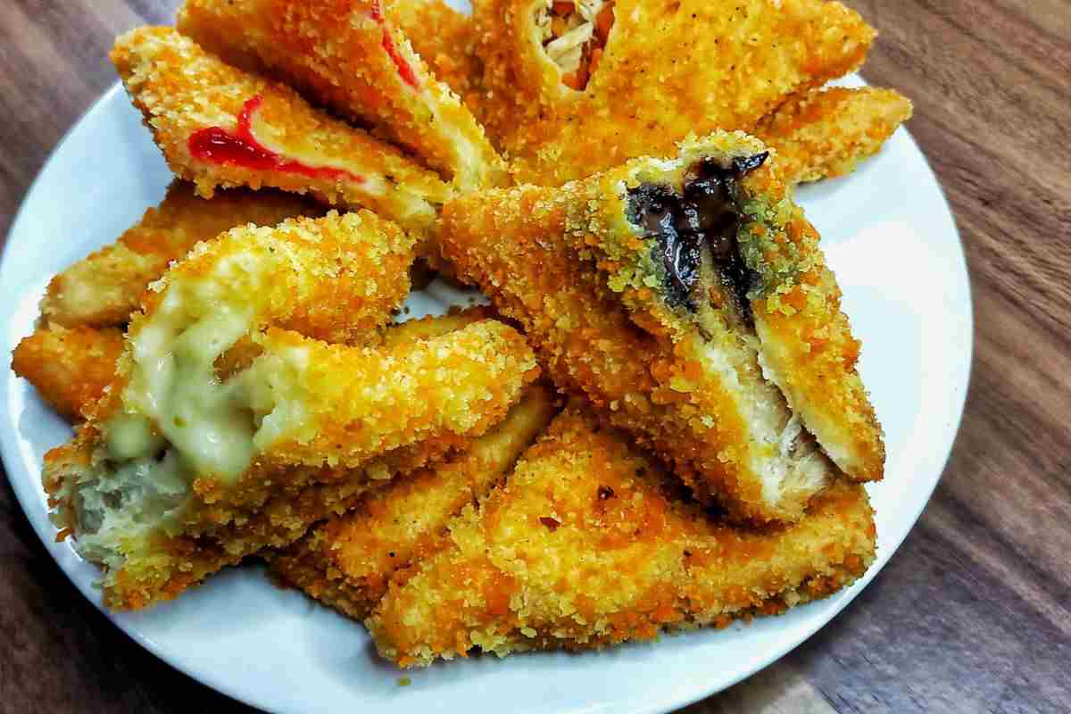 piatto di mozzarella in carrozza con verdure