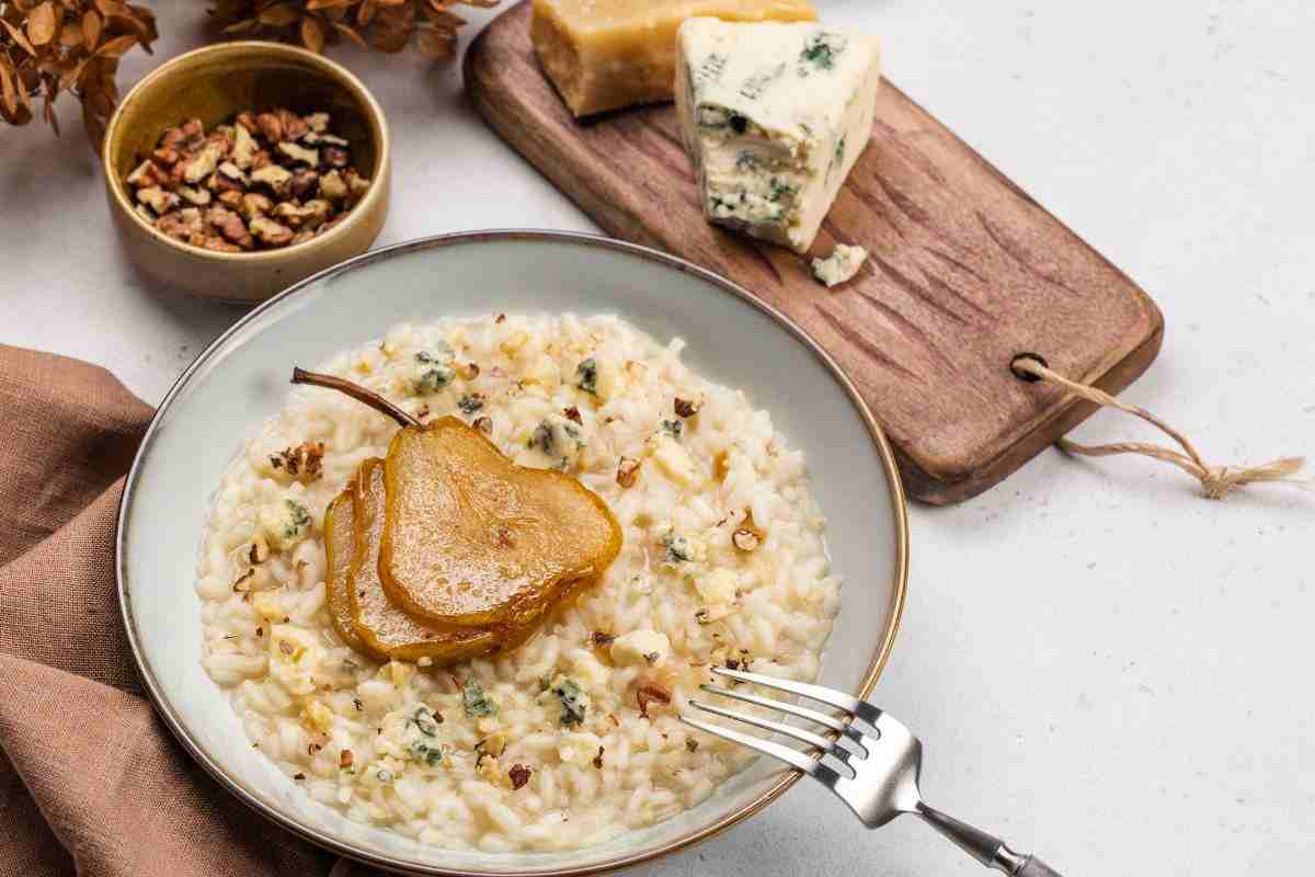 ricetta risotto noci e pere