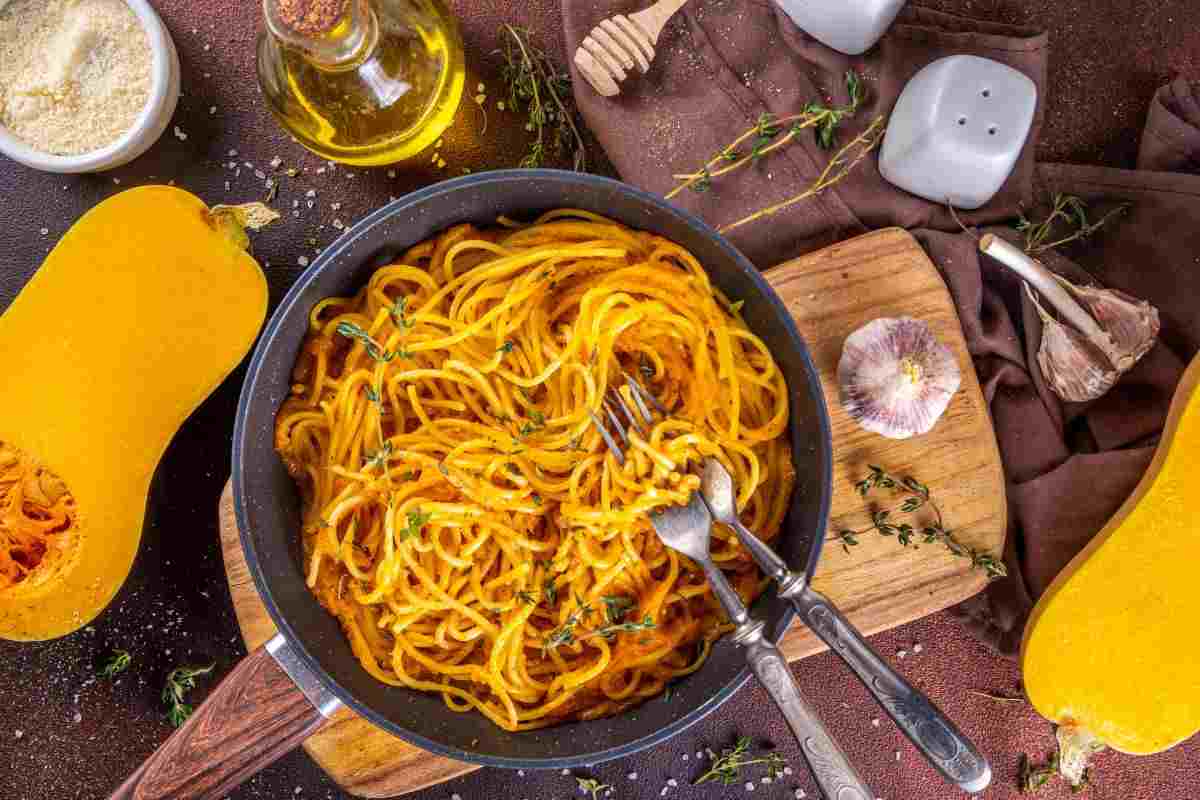 spaghetti con zucca