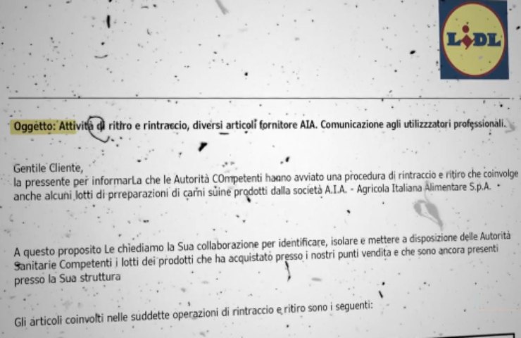 La comunicazione di LIDL per peste suina africana citata da Report