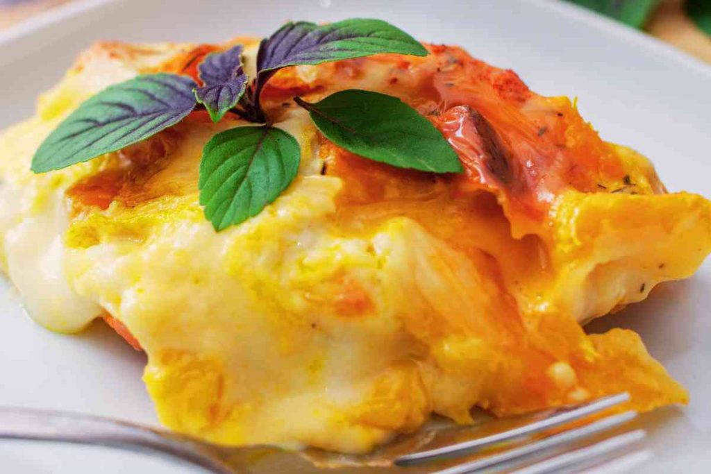 Lasagna con besciamella e crema di zucca