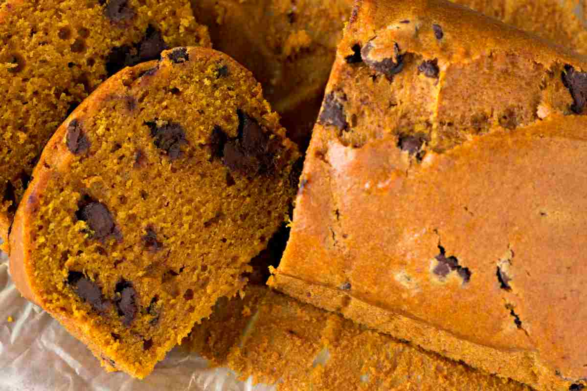 Torta zucca e gocce di cioccolato