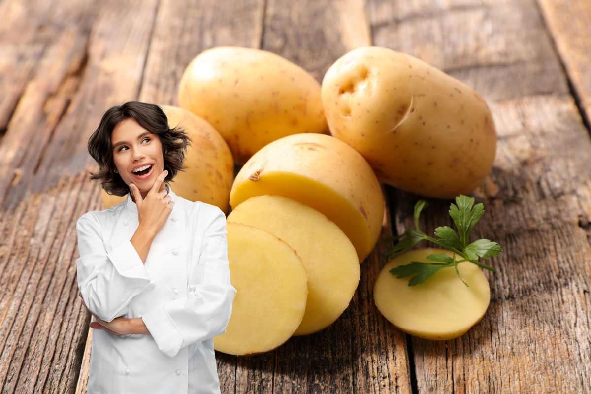 chef che pensa e patate