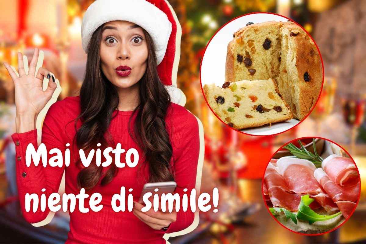 Ma basta con queste tartine al salmone per Natale: io unisco panettone e prosciutto, credimi viene fuori una specialità