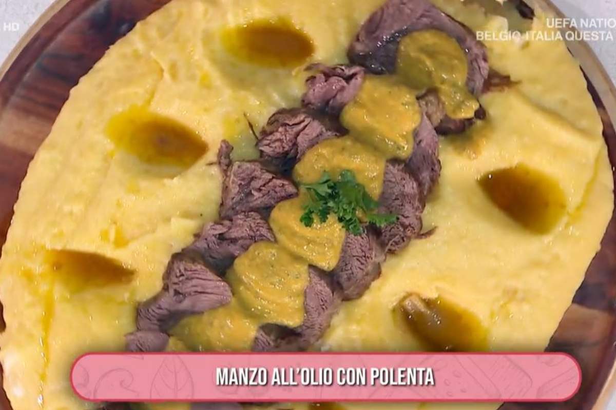 manzo all'olio con polenta