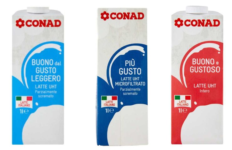 Il latte Conad nelle sue varianti