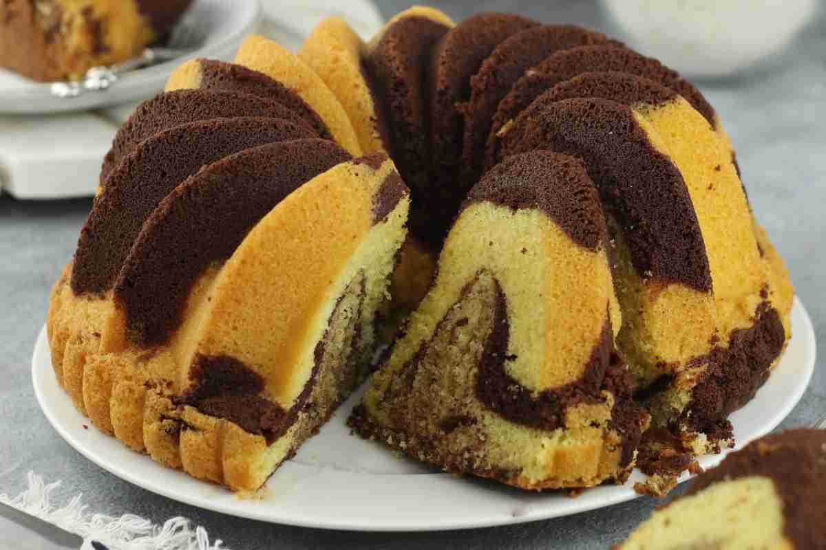 Il freddo si è fatto pungente, combattiamolo con questa torta bicolore super soffice da servire con la cioccolata calda