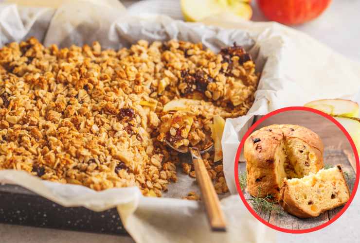 crumble con panettone