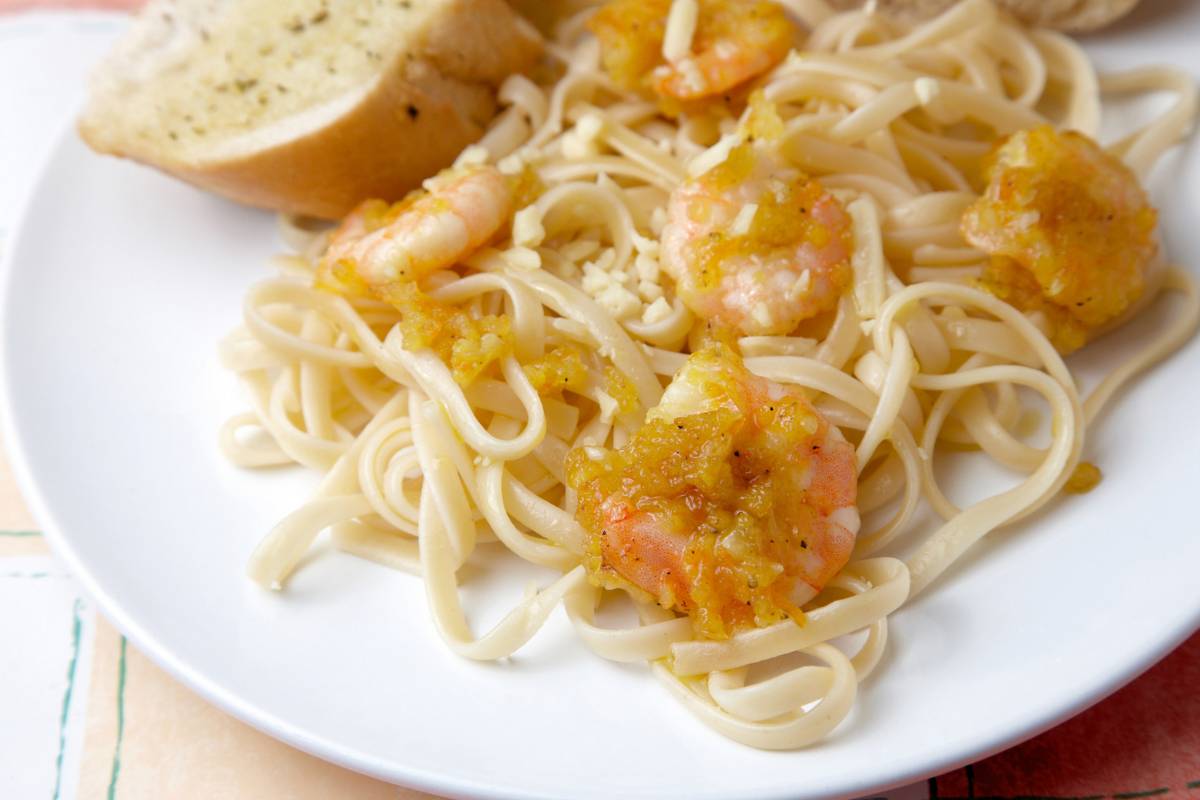 Linguine con gamberoni