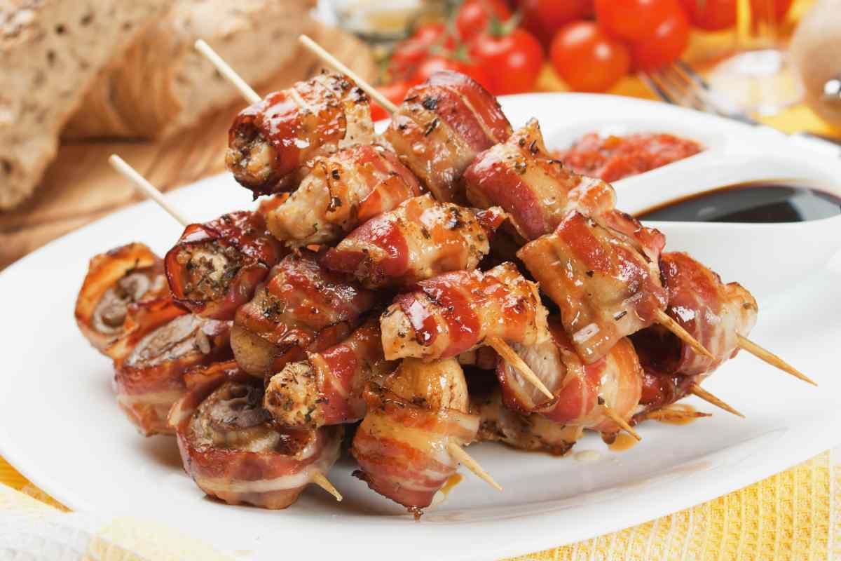 Spiedini di pollo e pancetta