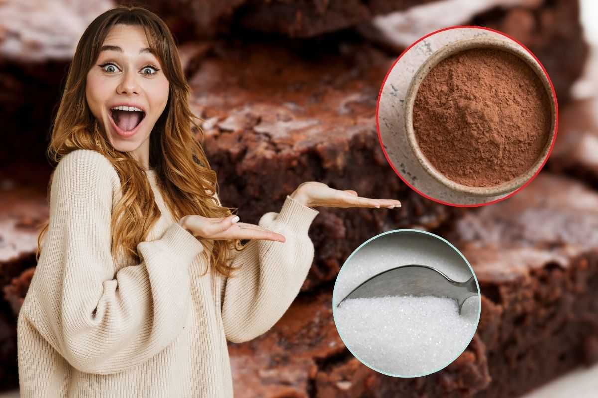 donna con zucchero e cacao