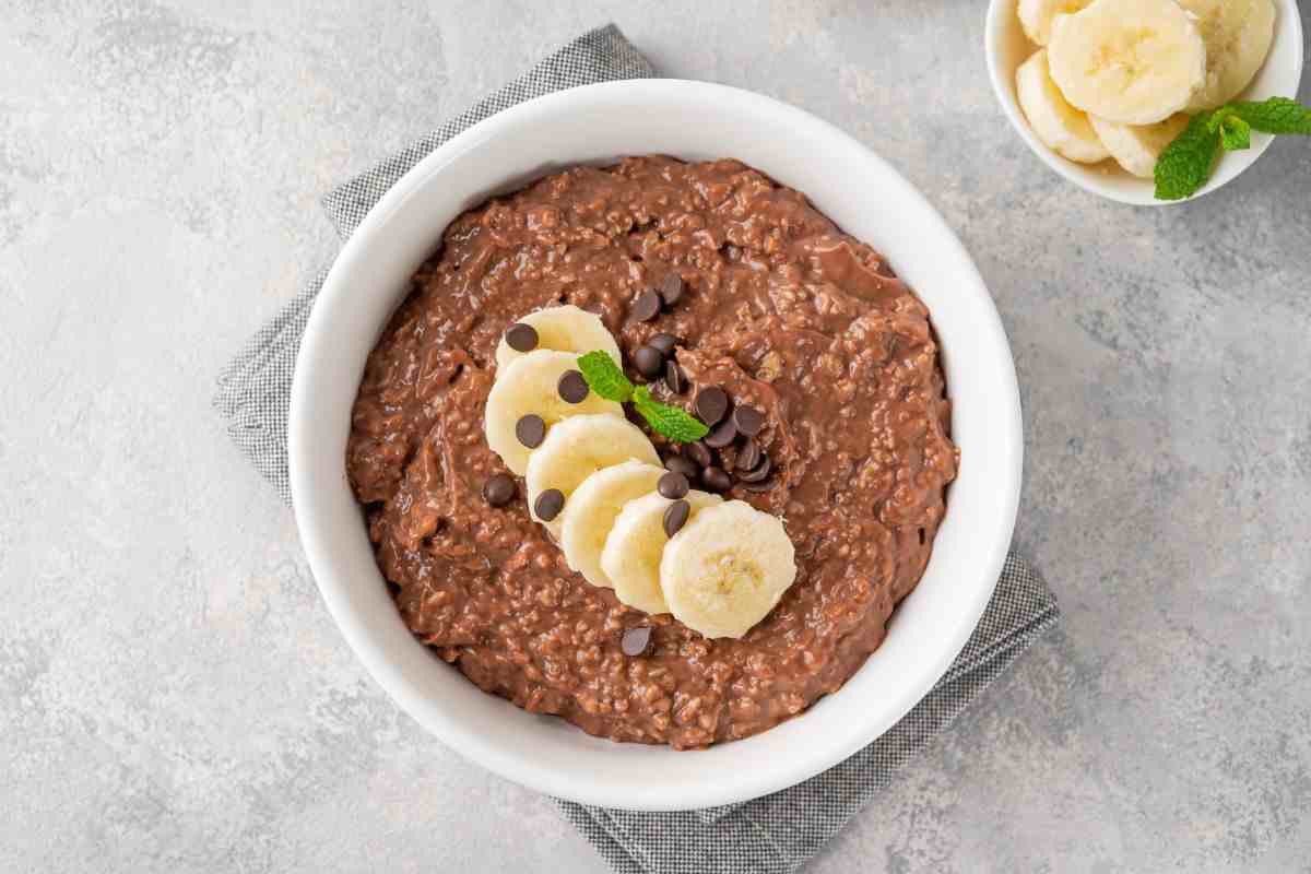 porridge con banana e cioccolato