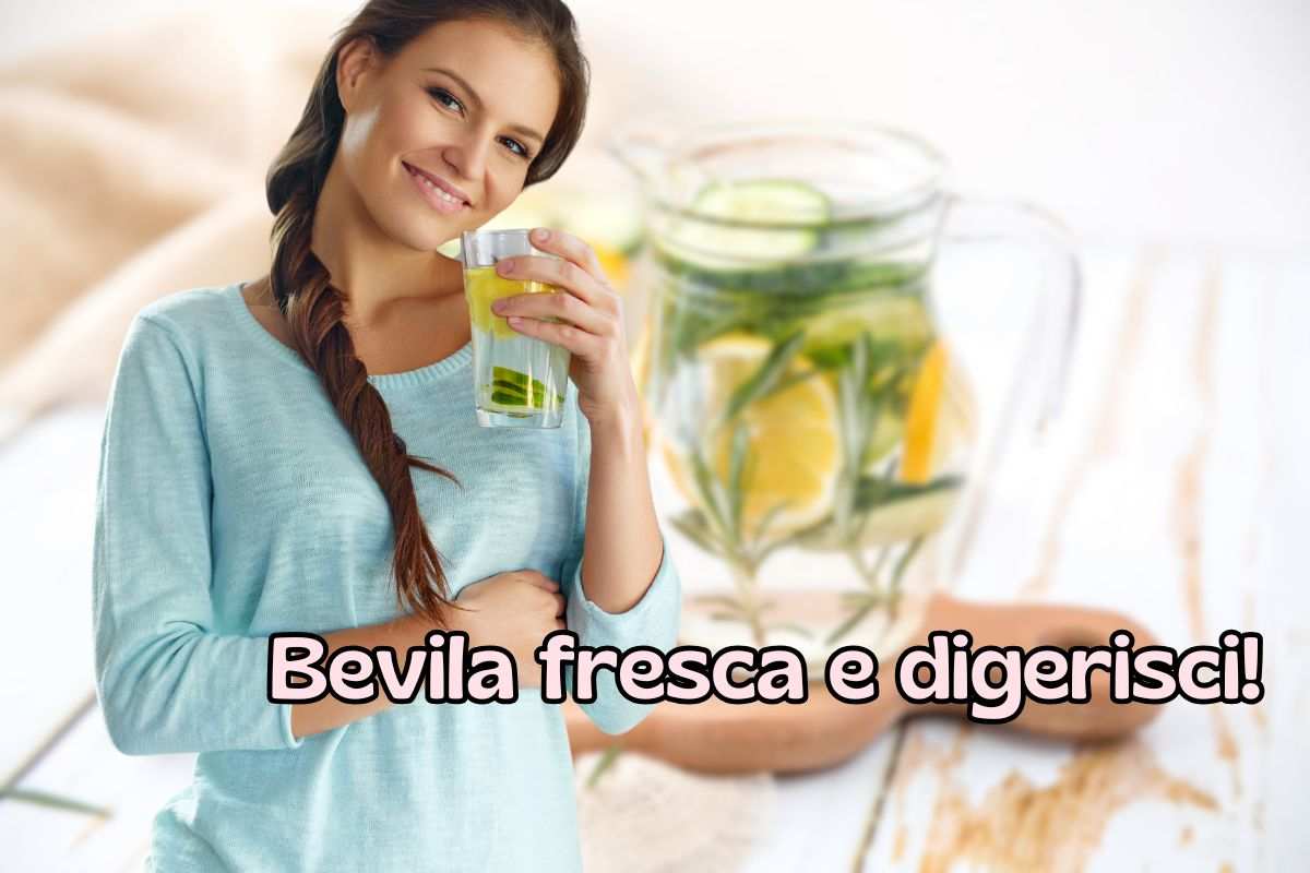 donna con bevanda detox