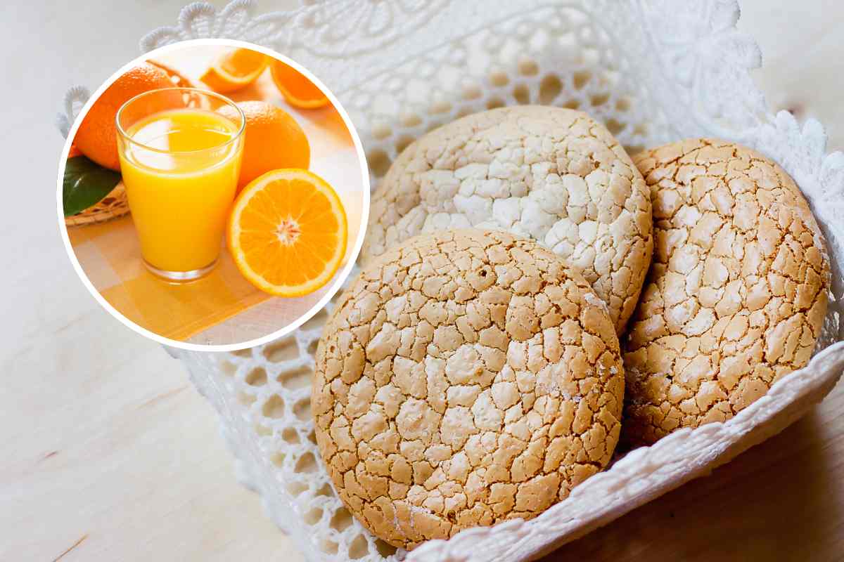 biscotti e succo d'arancia