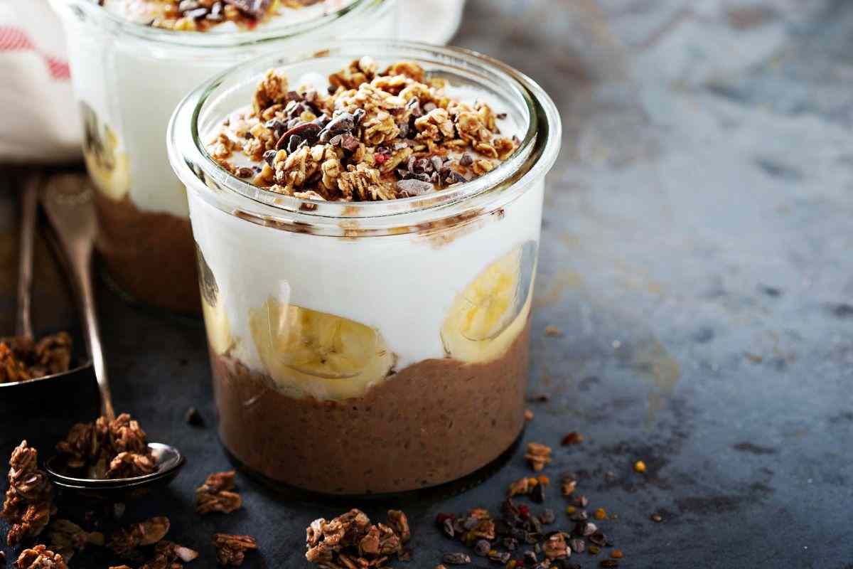 dessert con cereali e cacao