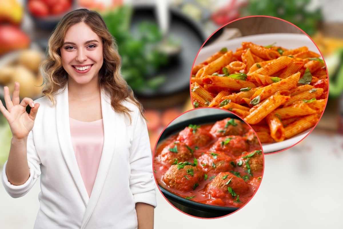 polpette pasta e donna