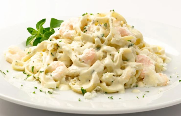 pasta condita con mascarpone e gamberetti