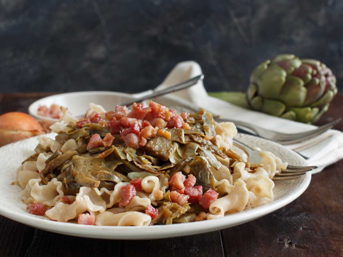 pasta carciofi e guanciale